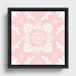 Pastel Pink Mandala Framed Canvas