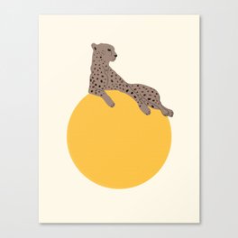 Leopard and sun Canvas Print