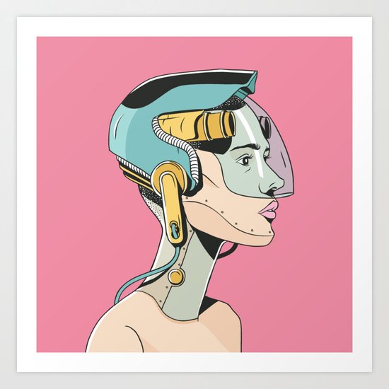 SPACE GIRL Art Print
