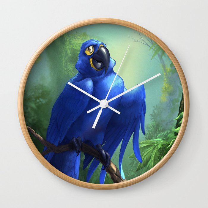 Moseley the Hyacinth Macaw Wall Clock