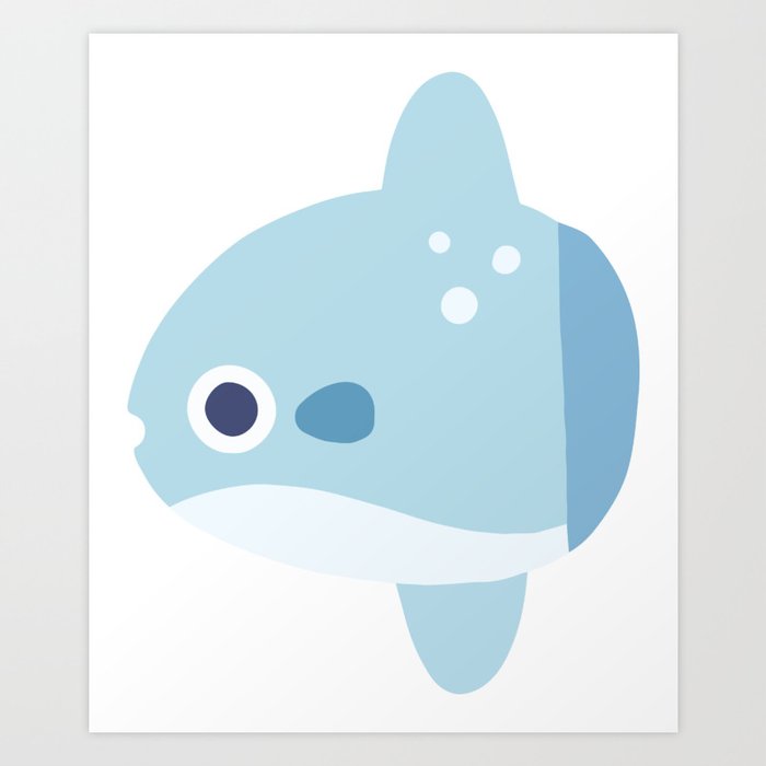 Cute Baby Mola Mola Ocean Sunfish Art Print by tarynosaurus