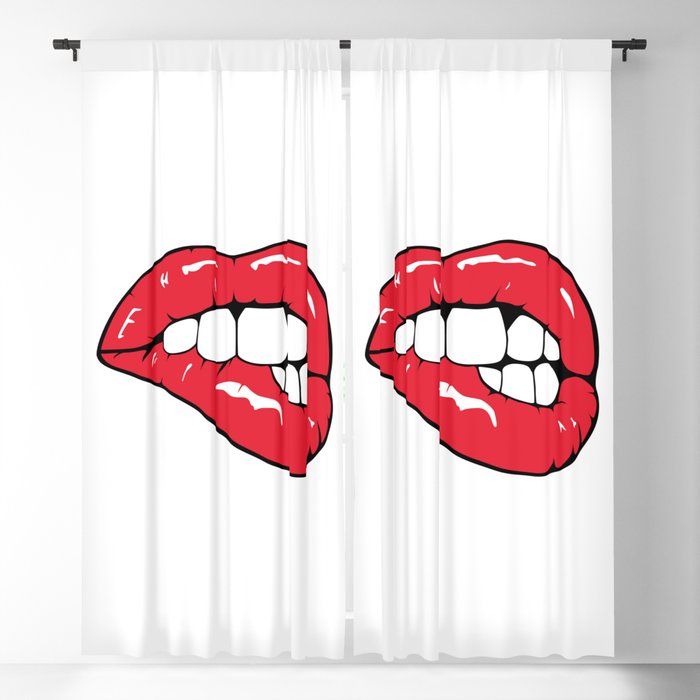 Red Lips Pop art Blackout Curtain