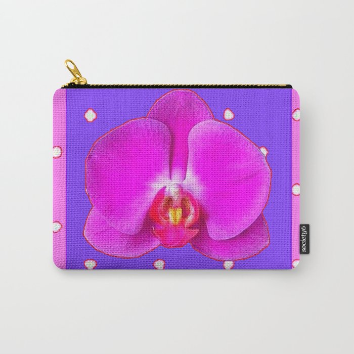 Fuchsia Pink & Purple  Moth Orchid Coral Art Carry-All Pouch