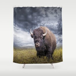 Plains Buffalo on the Prairie Shower Curtain