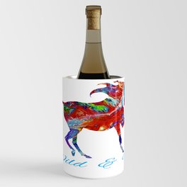 OLena Art Colorful Horse Design Wild and Free Wine Chiller