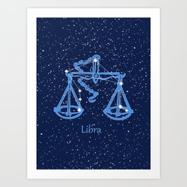 Libra Constellation and Zodiac Sign with Stars Kunstdrucke