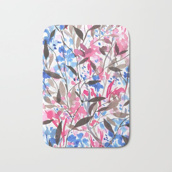 Wandering Wildflowers Pink Bath Mat