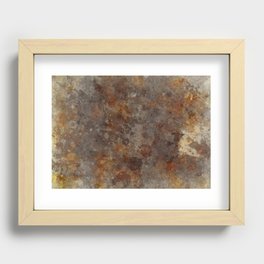 Grunge distressed brown orange ground Recessed Framed Print