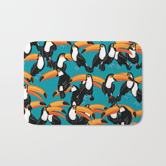 tropical birds Bath Mat