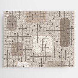 1950s Eames Era Art Crosshairs Taupe Jigsaw Puzzle