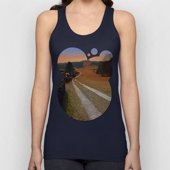 Scenery and a pathway into dawn | landscape photography Unisex Tank Top