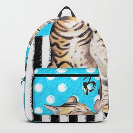 Bengal Cats Polka Dot Watercolor Love Backpack