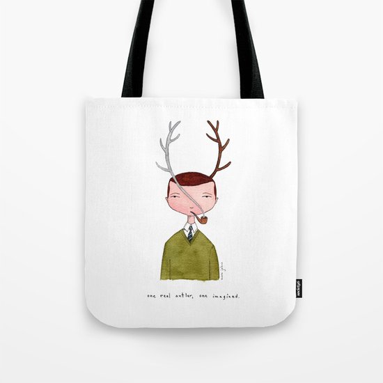 One real antler, one imagined Tote Bag