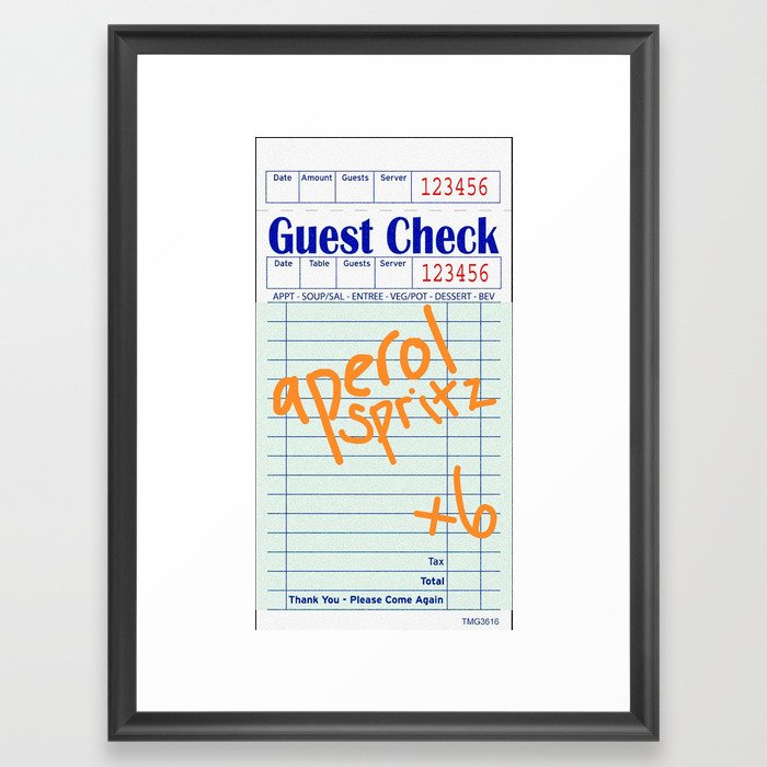 Guest Check Aperol Spritz Framed Art Print