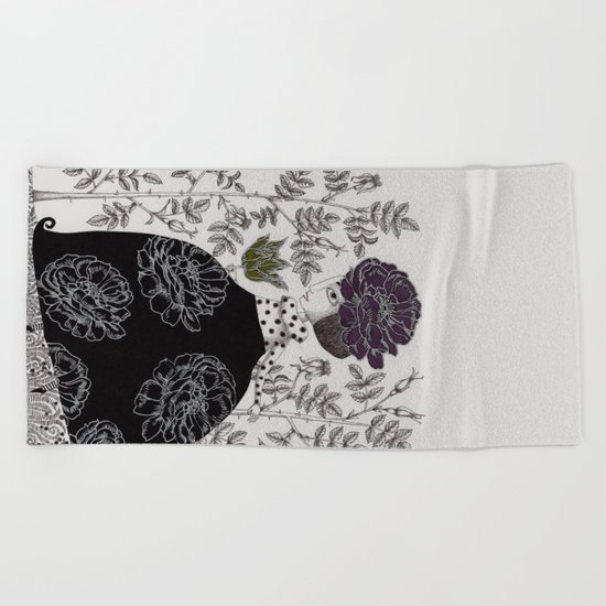 Summer Garden Beach Towel