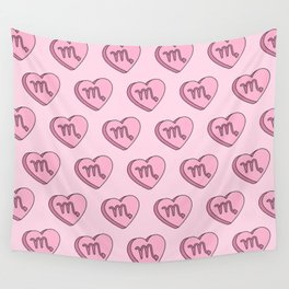 Scorpio Candy Hearts Wall Tapestry