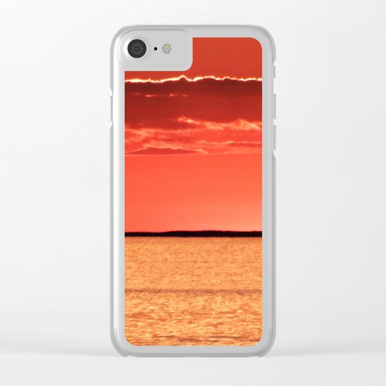 Orange Sky and Sea Clear iPhone Case