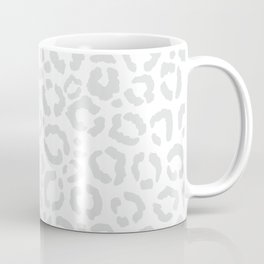 Elegant White Gray Leopard Cheetah Animal Print Coffee Mug