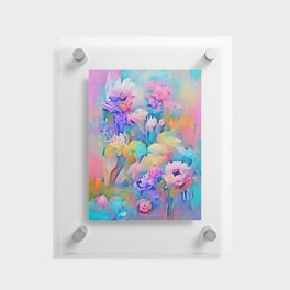 Pastel Color Flowers Watercolor Abstract Painting #3 Floating Acrylic Print