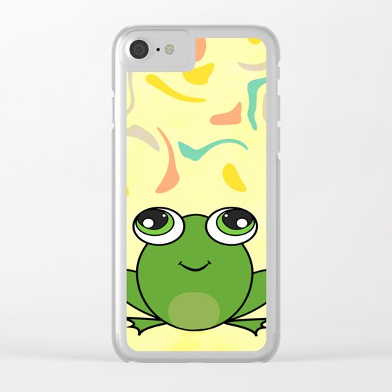 Cute frog looking up Clear iPhone Case