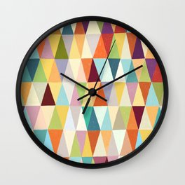 cheerful irregular geometric multi-colored pattern Wall Clock