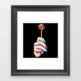 Hand holding a colorful Lollipop - Pride Month LGBTQ Framed Art Print