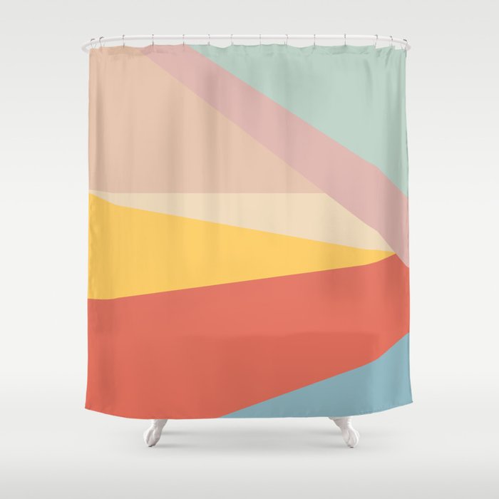 Retro Abstract Geometric Shower Curtain