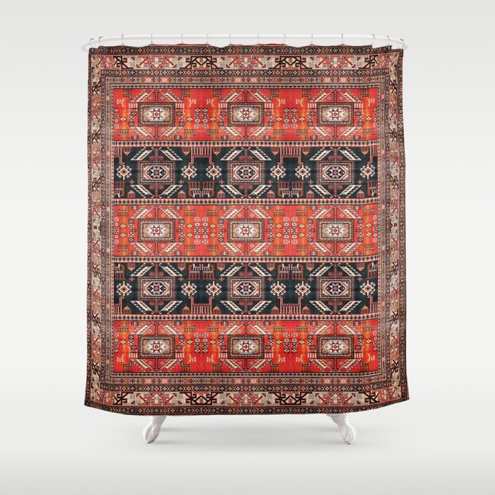 N230 - Geometric Traditional Vintage Desert Moroccan Style Shower Curtain