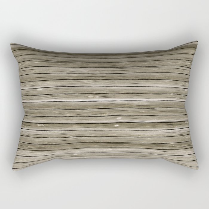 Light grey horizontal wood board Rectangular Pillow