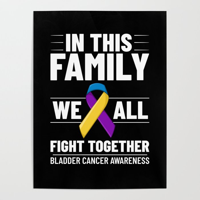 Bladder Cancer Ribbon Awareness Chemo Survivor Poster