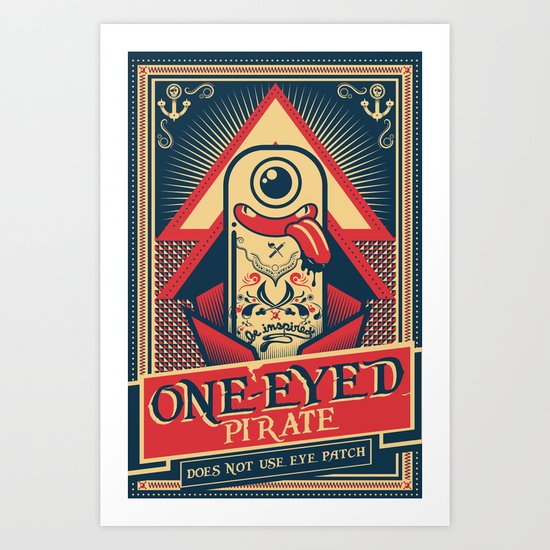 One-eyed Pirate Art Print