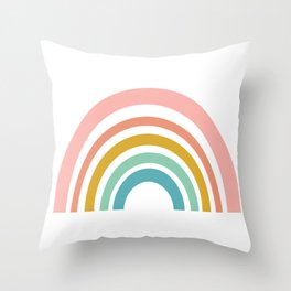 Simple Happy Rainbow Art Throw Pillow