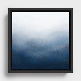 Indigo Textured Gradient Framed Canvas