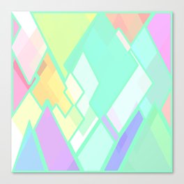 Pastel Colors, Geometric Abstract Art. Canvas Print