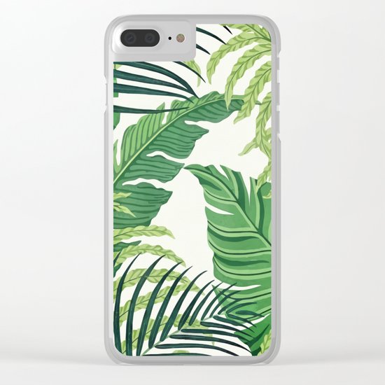 Green tropical leaves II Clear iPhone Case