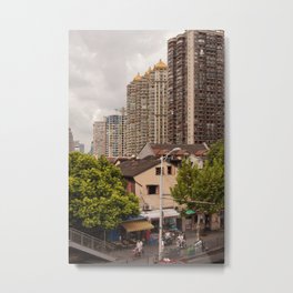 Shanghai Metal Print | Grey, Asia, Color, Skyscraper, Modern, Shanghai, Photo, Digital, China, Contrast 