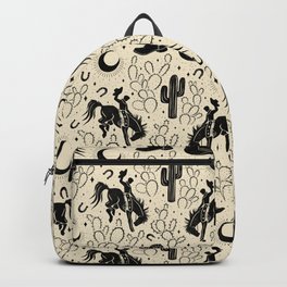 Cowboys and Cacti - cream and black Backpack