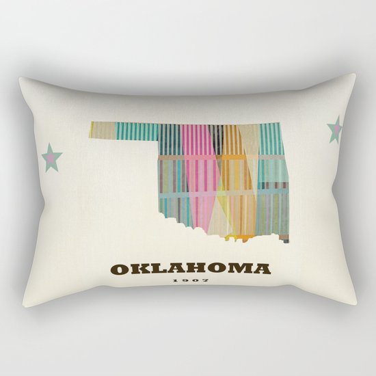 Oklahoma state map modern Rectangular Pillow