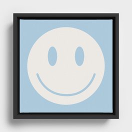 Happy Thoughts Baby Blue Framed Canvas