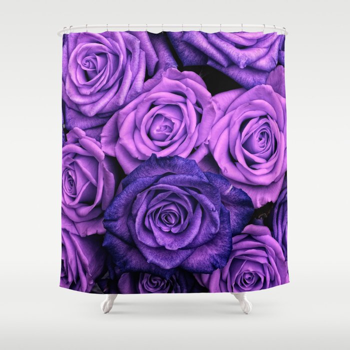 Purple Roses Shower Curtain