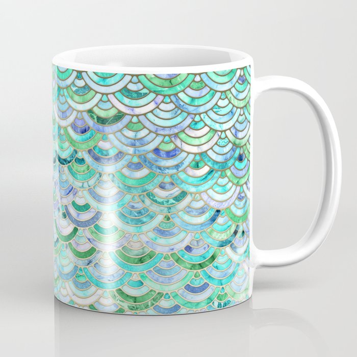 Marble Mosaic in Mint Quartz and Jade Coffee Mug