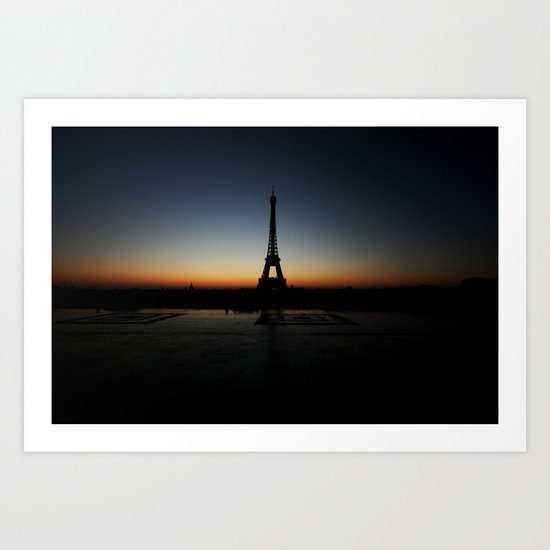 eiffel tower, sunrise Art Print