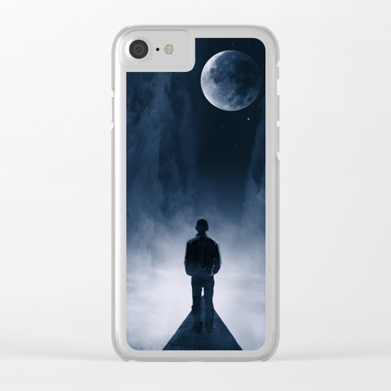 Blue Dream Night Clear iPhone Case
