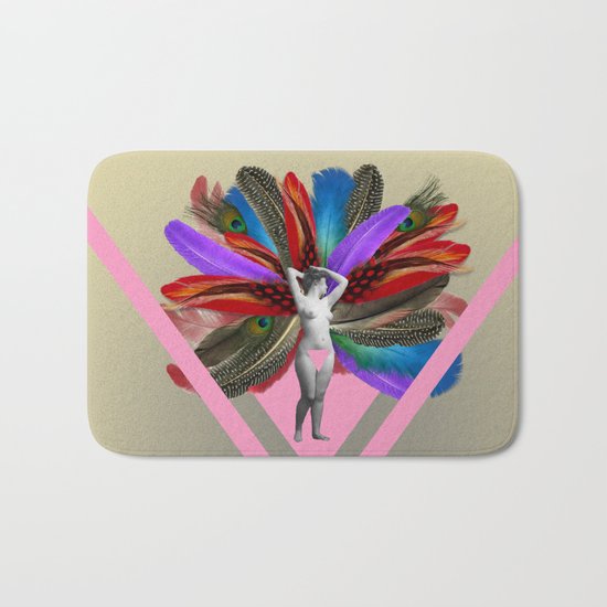 Peacock carnival woman Bath Mat