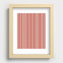 Ethnic Spotted Stripes in Peach Recessed Framed Print