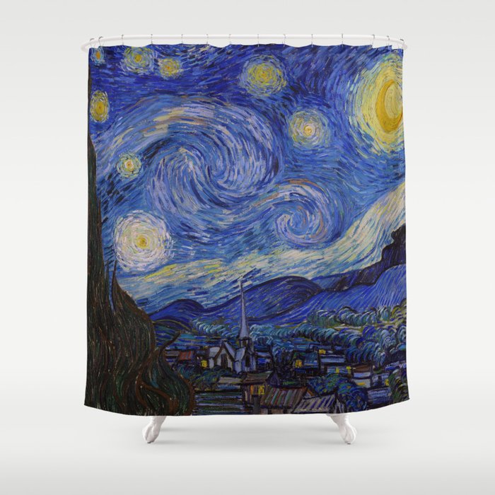 The Starry Night by Vincent van Gogh (1889) Shower Curtain