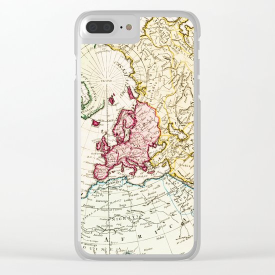 Northern Hemisphere- reproduction of William Faden's 1790 engraving Clear iPhone Case