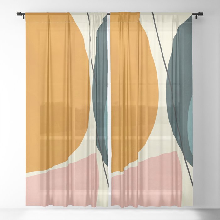shapes geometric minimal painting abstract Sheer Curtain | Graphic-design, Digital, Oil, Acrylic, Mixed-media, Hygge, Geometry, Shape, Modern, Contemporary