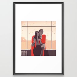 Couple winter RED Framed Art Print