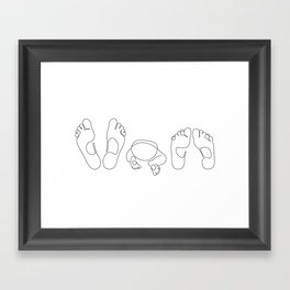 Family Feet / drawing of parents and baby Framed Art Print